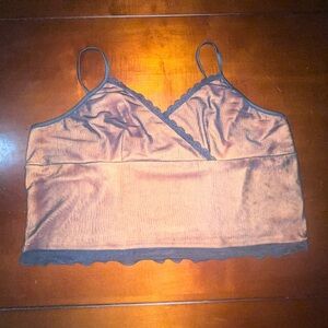 EUC Shein Tank Top Orange with mesh overlay